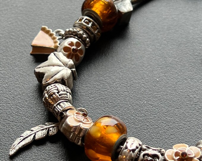 Charm bracelet Willabee and Ward jewelry orange love Valentine’s Day Gift kite charms beads