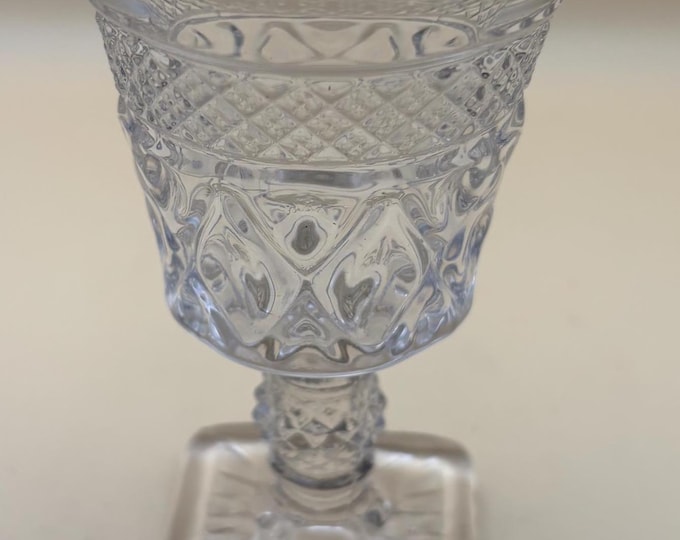 Antique Cape Cod Wine Glass or Goblet with Square Base Cup Lover Antiques and Vintage