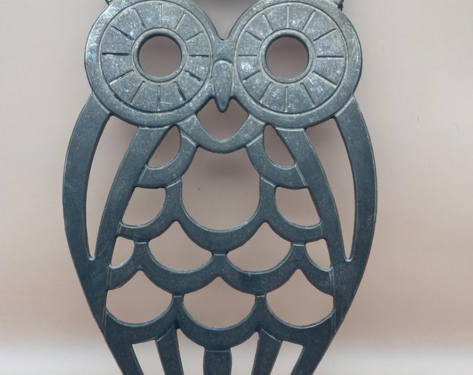 Vintage Brass Owl Trivet - Italian Kitchen Decor - Circa 1960s