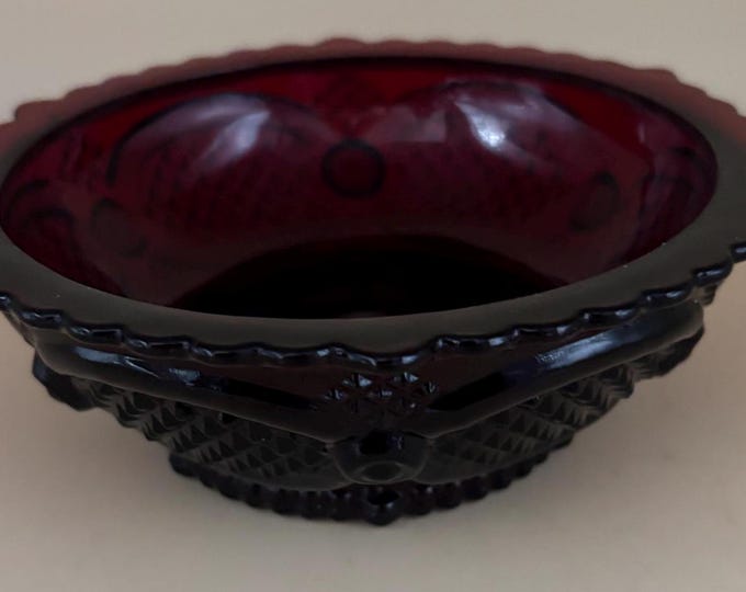 Avon Ruby Red Dessert Bowl Dish Lover Antiques and Vintage