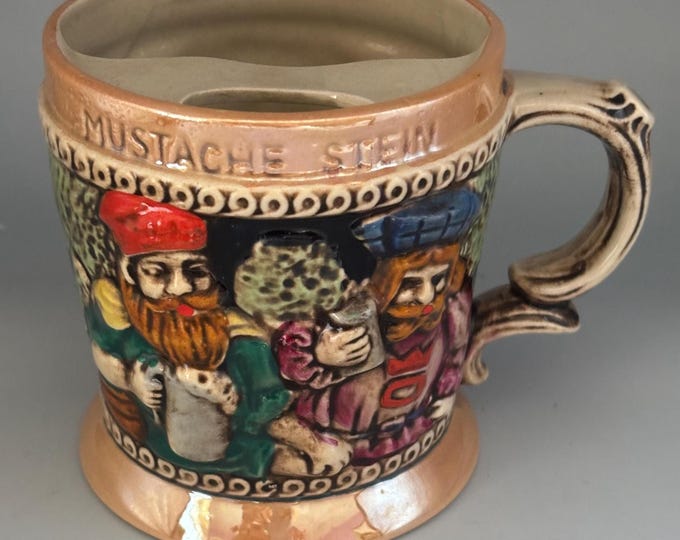 Vintage Mustache Cup Stein Mug Lover Antiques and Vintage