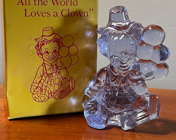 Vintage Mosser Glass Clown Eros with Original Box Lavender Art Glass Purple Alexandrite Character Glass Lover Antiques and Vintage