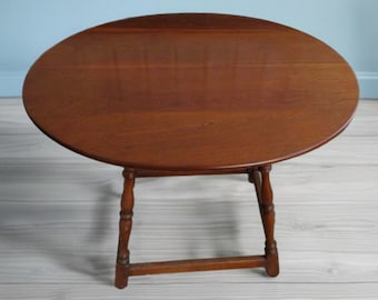 Vintage Stickley Oval Side Table, Cherry Wood Signed Stickley No. 4