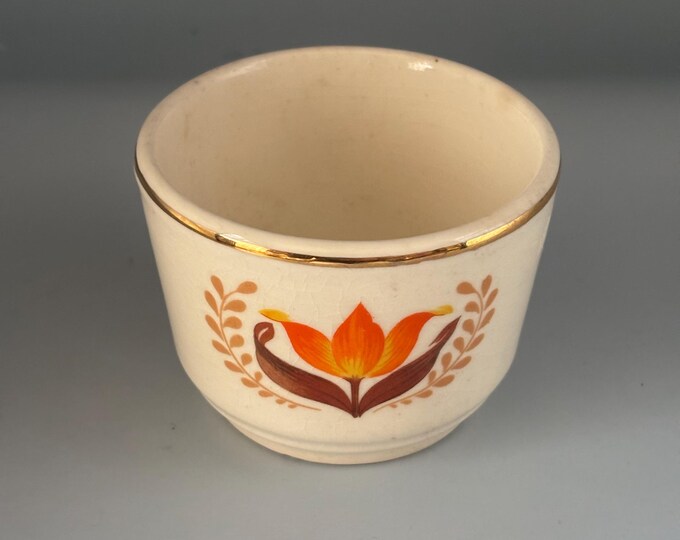 Harker Tulip Bakelite Custard Cup 22K Gold Rim Lover Antiques Vintage