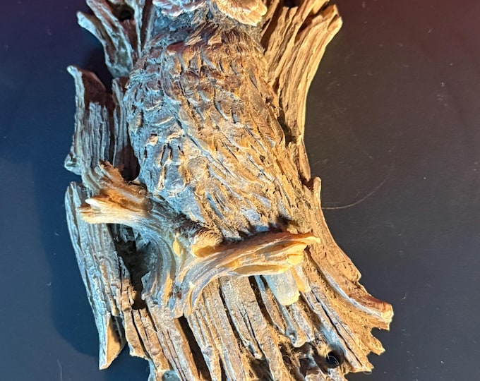 Owl Door Knocker with Wooden Driftwood Base