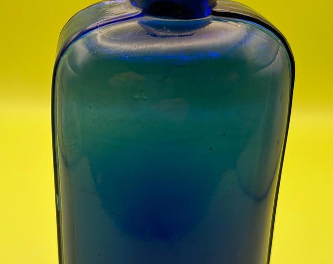 Vintage Cobalt Blue Bottle Blue Glass Fluted Jar Lover Antiques and Vintage