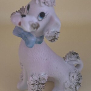 Vintage Pink Poodle Dog Hand Painted Japan Figurine Animal Figure Lover Antiques and Vintage