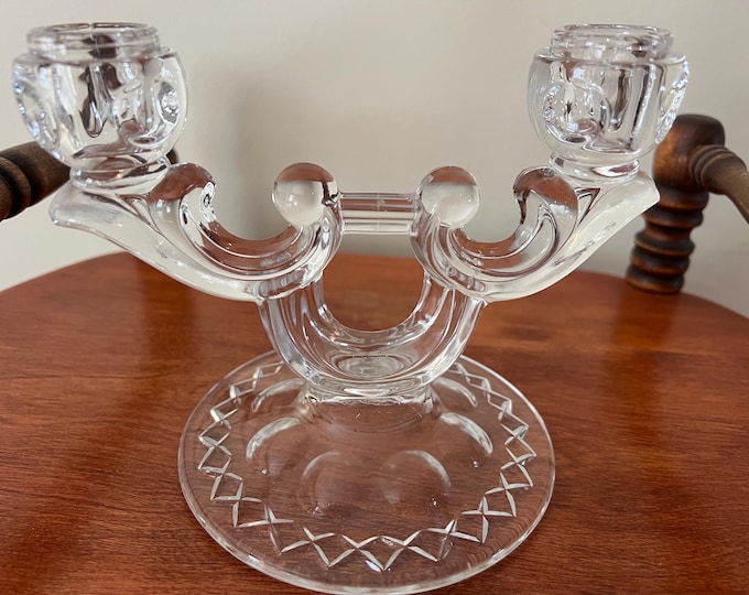 Vintage Indiana Glass Candle Holders Candelabra Pedestal Candlestick Holders Lover Antiques and Vintage