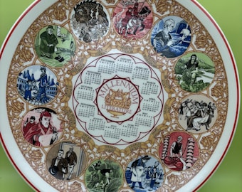 Vintage Wedgwood Millenium Plate Queen’s Ware Literature Made in England English Porcelain Plate Lover Antiques and Vintage
