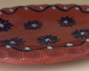 Antique Hesperus Terracotta Pottery Bowl Hand Painted Plate Lover Antiques and Vintage