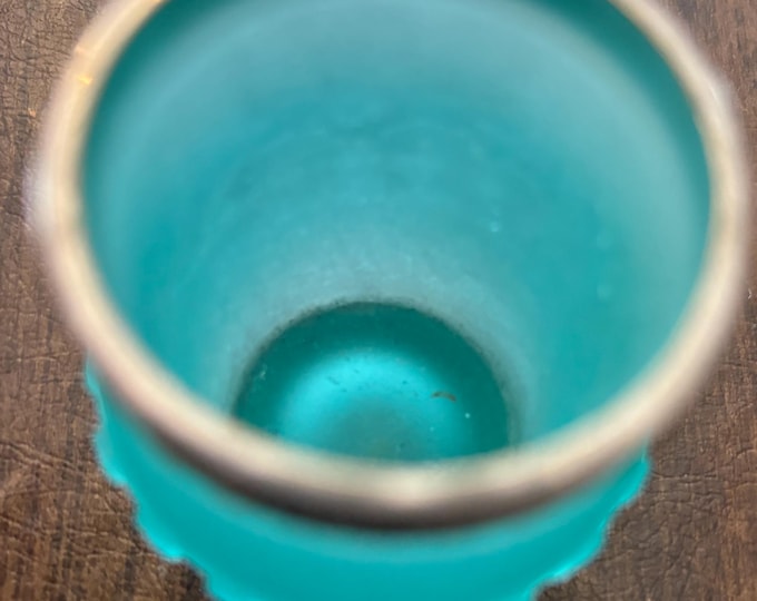Vintage Turquoise Toothpick Holder with Gold Gilding Lover Antiques and Vintage