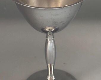 Vintage Stainless Chrome Stem Cordial Glasses Lover Antiques and Vintage