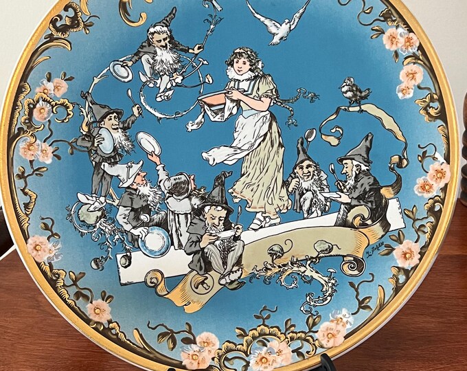 Vintage Snow White and the 7 Dwarfs Plate by Villeroy and Boch, Made in Germany Fairy Tales Collectible Plates Lover Antiques and Vintage