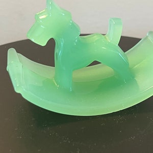 Vintage Jadeite Scottie Dog Ink Blotter by Houze Glass, Scottie Dog Green Blotter, Lover Antiques and Vintage