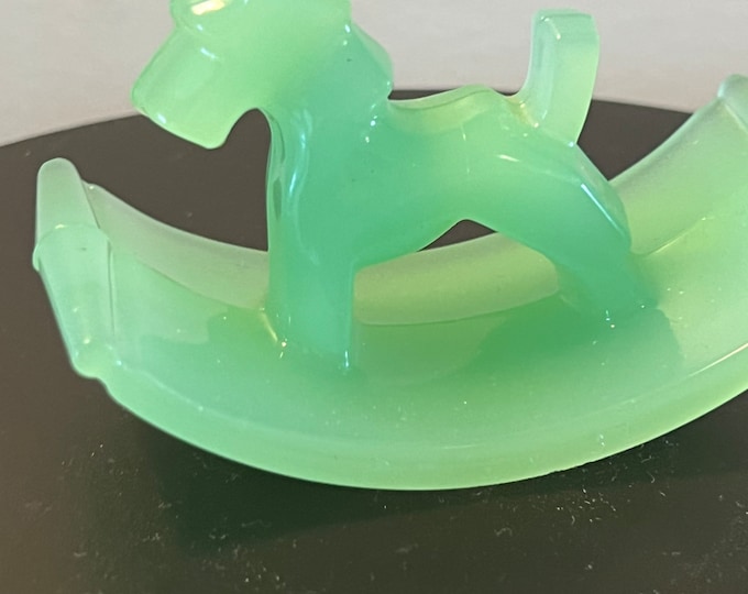 Vintage Jadeite Scottie Dog Ink Blotter by Houze Glass, Scottie Dog Green Blotter, Lover Antiques and Vintage