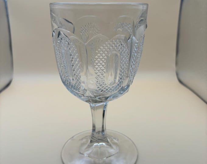 Vintage Water Goblets Early Buckle Pattern Crystal Water Glass Lover Antiques and Vintage