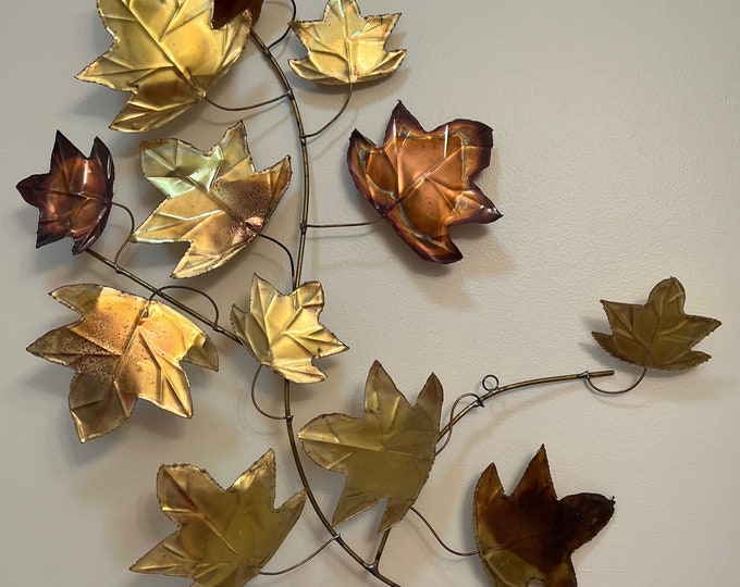 Vintage Flowers Metal Wall Art Copper Large Wall Hanging Artwork Flower Artwork Curtis Jere Style Brutalist Wall Sculpture