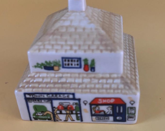 Vintage Wade Town Garage Whimsey in the Vale Miniature Porcelain Building Lover Antiques and Vintage