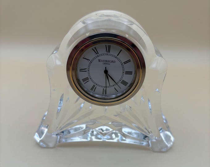 Vintage Waterford Crystal Mantle Clock Ireland Glass Time Piece Excellent Condition Lover Antiques and Vintage