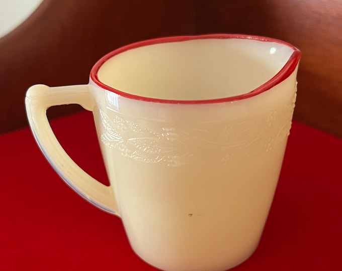 Vintage Uranium Glass Creamer Server by McKee Glass Children’s Tea Set Laurel Red Trim Lover Antiques and Vintage