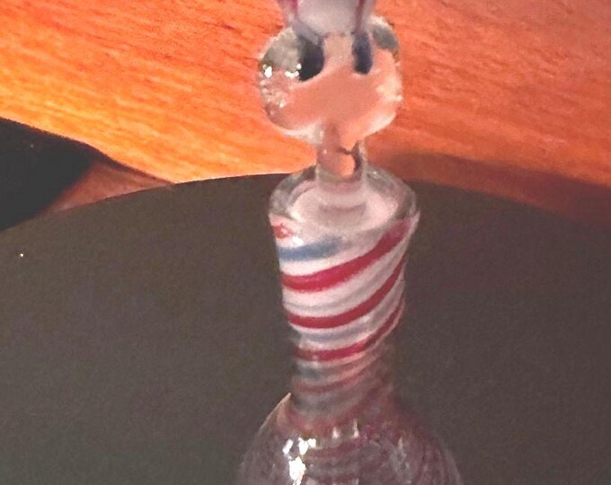 Vintage Hand Blown Owl Decanter with Stopper, Vintage Owl Glass Perfume Bottle with Stopper, Lover Antiques and Vintage