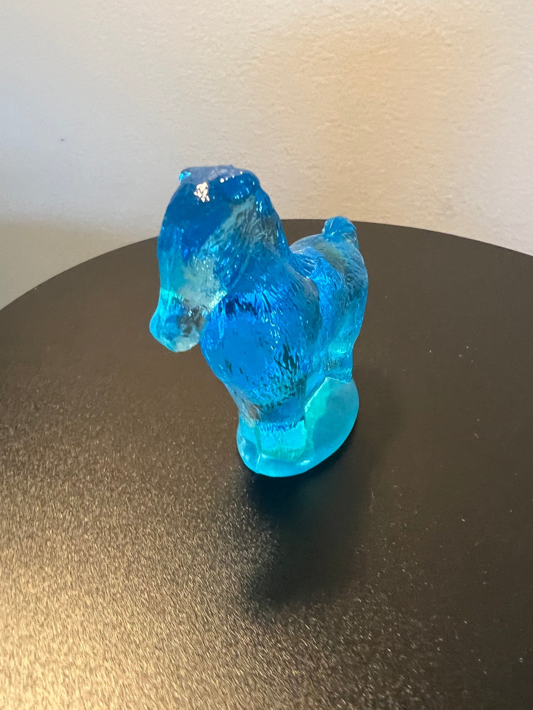 Vintage Blue Glass Horse Figurine by Summit Art Glass Company - Etsy