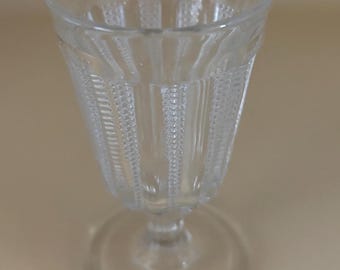 Antique Wine Glass EAPG Paneled Dewdrop Pattern Crystal Glass Footed Cup Lover Antiques and Vintage