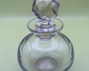 Vintage Hand Blown Glass Perfume Bottle with Stopper Lover Antiques and Vintage