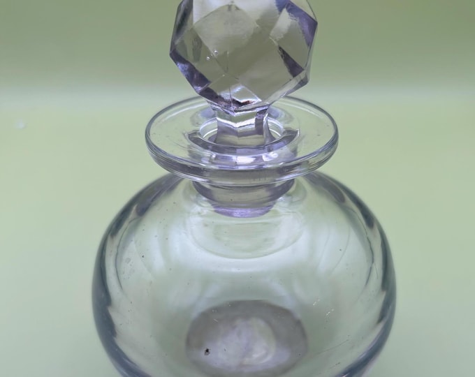 Vintage Hand Blown Glass Perfume Bottle with Stopper Lover Antiques and Vintage