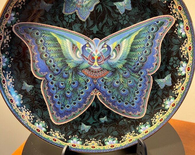 Vintage Peridot Perfection Enchanted Wings limited edition by Oleg Gavrilov Bradford Exchange Plate #1135A Plate Wall Hanging Lover Antiques