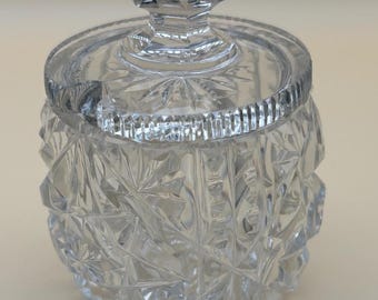 Antique Cut Crystal Sugar Bowl with Lid Lover Antiques and Vintage