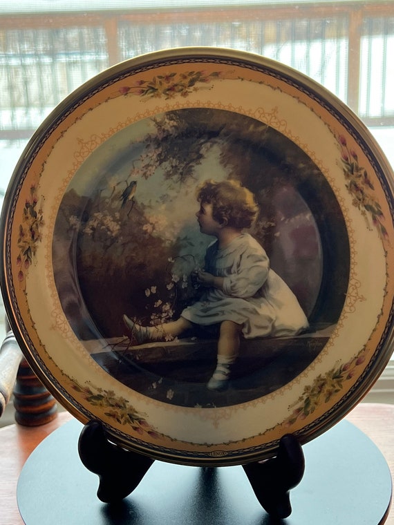* antique plate ୨୧ * タペストリー アンティークプレート Vintage Lenox Afternoon Recital Plate by Zula Kenyon the Bradford