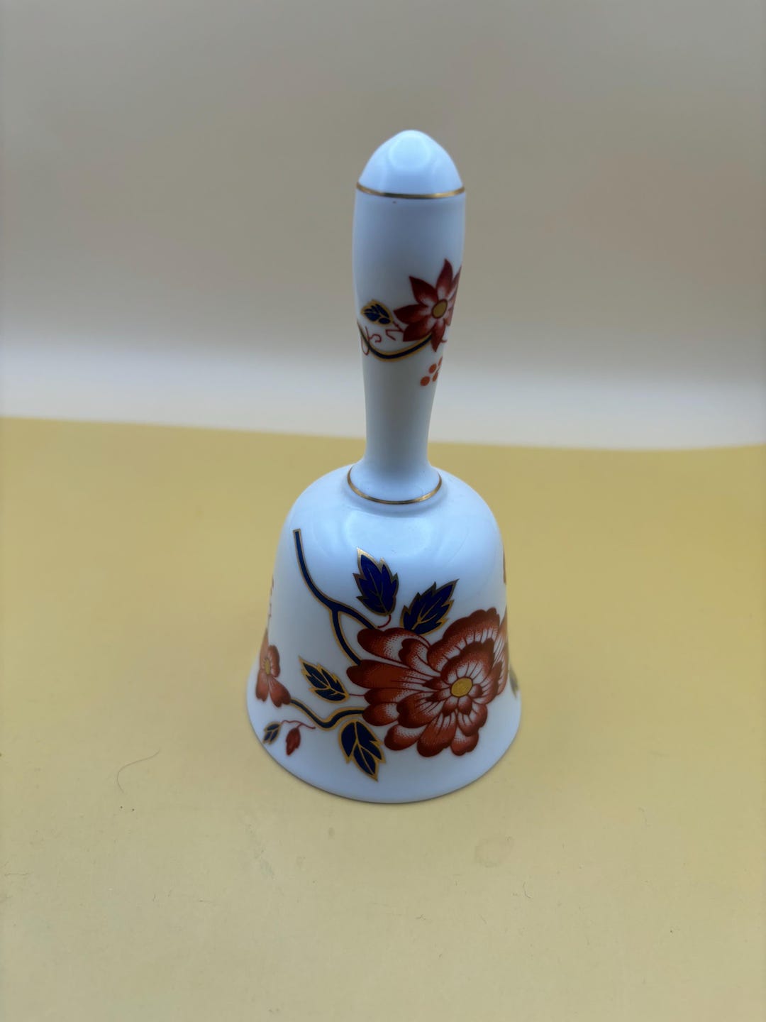 Vintage Staffordshire England Bell With Floral Design Porcelain Bell ...