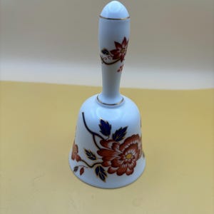 Vintage Staffordshire England Bell with Floral Design Porcelain Bell Lover Antiques and Vintage