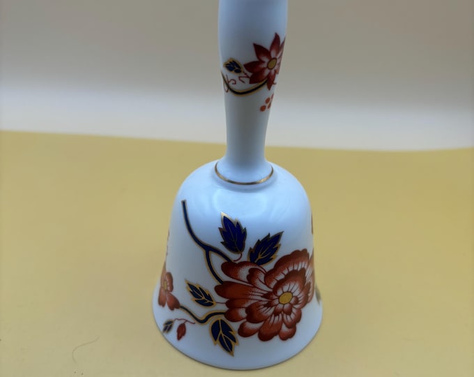 Vintage Staffordshire England Bell with Floral Design Porcelain Bell Lover Antiques and Vintage