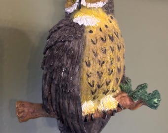 Vintage Barn Owl Hand Carved Owl Figurine Lover Antiques and Vintage