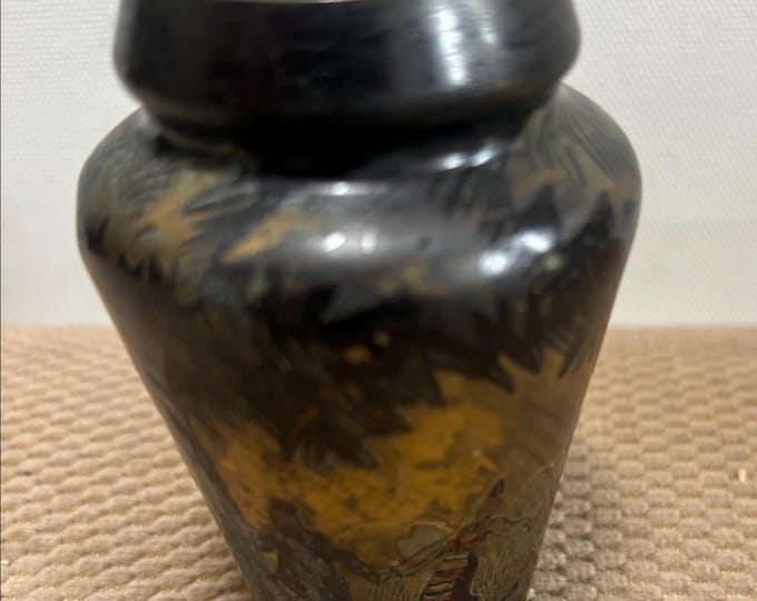 Antique A-Bol Ornamentik Eskilstuna, Sweden Brass Metal Vase, Lover Antiques and Vintage