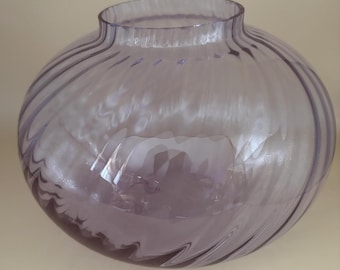 Vintage Alexandrite Spiral Glass Vase Purple Glass Optical Swirl Glass Vase Lover Antiques and Vintage