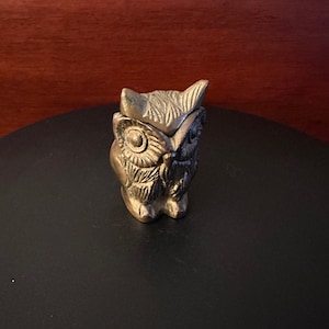 Vintage Brass Owl Trinket Box: Circa 1920s