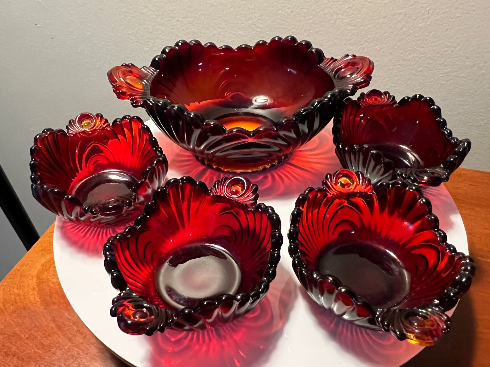 Vintage Red Amberina Glass Art Bowls Summit Art Small Glass Etsy