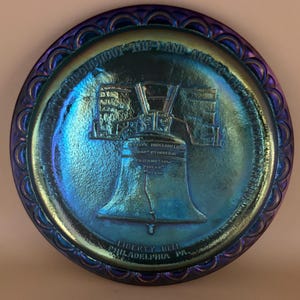 Vintage Fenton Carnival Glass Plate American Bicentennial Iridescent Collectible Platter Lover Antiques and Vintage