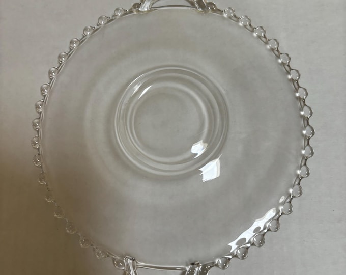 Antique Imperial Beaded Glass Candlewick Plate Platter Lover Antiques and Vintage
