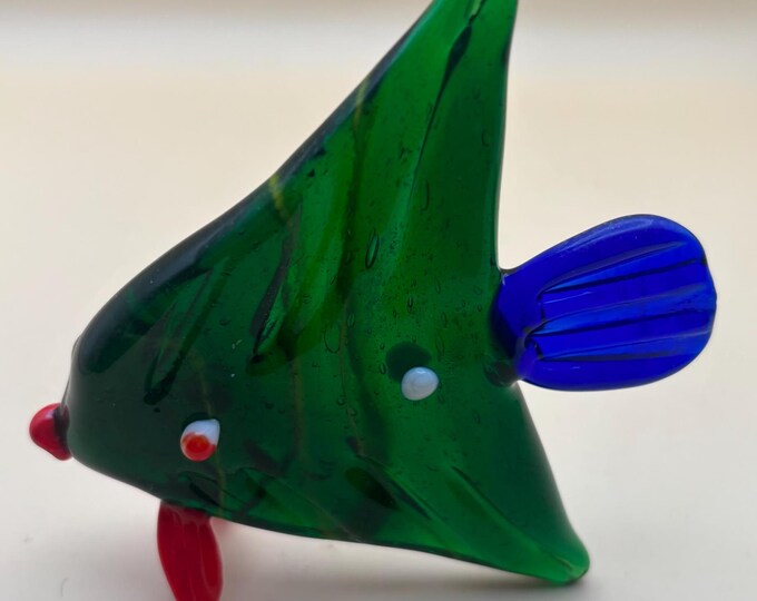Vintage Murano Colorful Glass Fish Figurine Mini Glass Fish Art Glass Under the Sea Lover Antiques and Vintage