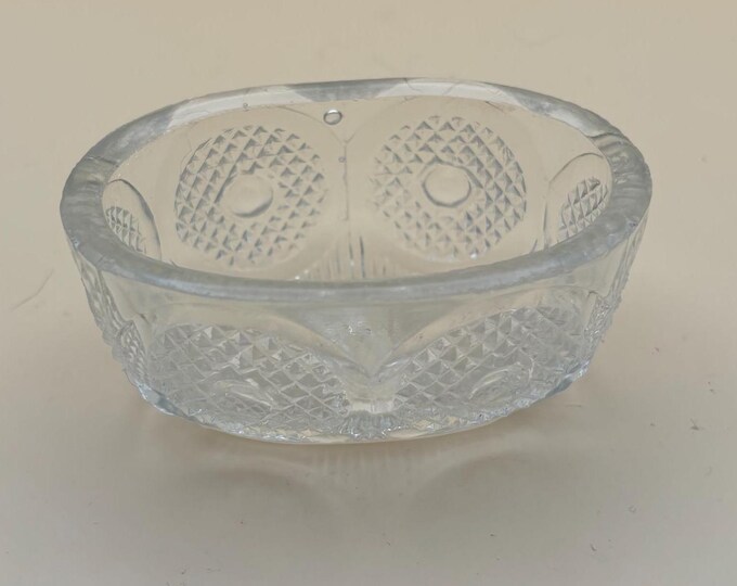Vintage Small Crystal Bowl with Sunburst Design on Bottom Lover Antiques and Vintage