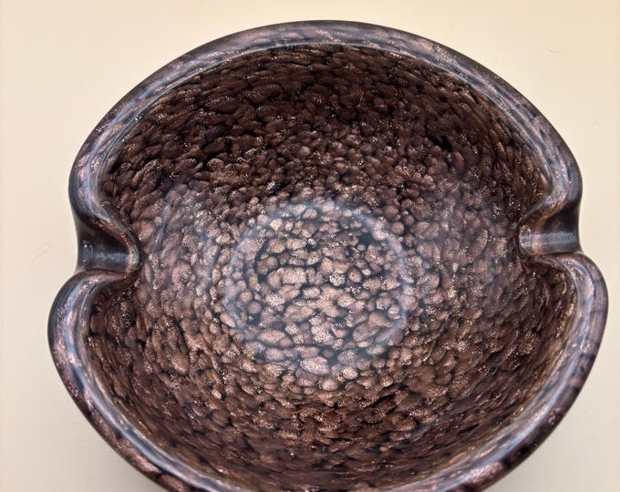 Vintage Murano Copper Fleck Ashtray From Italy Lover Antiques and Vintage