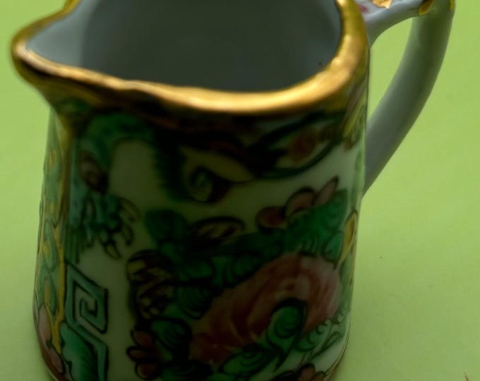 Vintage Mini Creamer with Gold Gilding and Hand Painted in Hong Kong Mini Cup Lover Antiques and Vintage