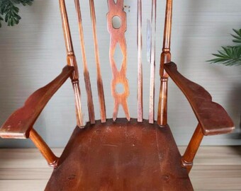 Cushman Colonial Banister Back Wood Chair No. 6182: Rustic