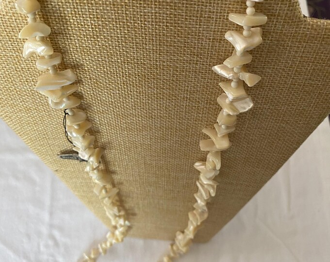 Vintage Genuine Mother of Pearl Necklace White Jewelry Unique Gift Opportunity Lover Antiques and Vintage