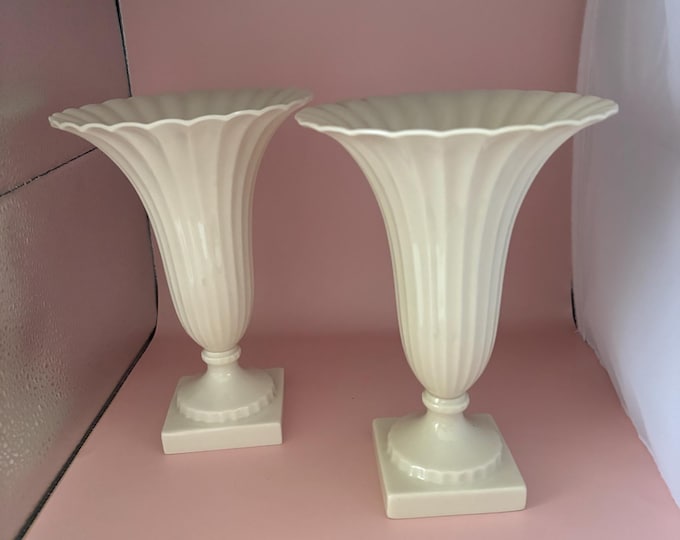 Vintage Pair of Lenox Fluted Vases Footed Vase Lover Antiques and Vintage