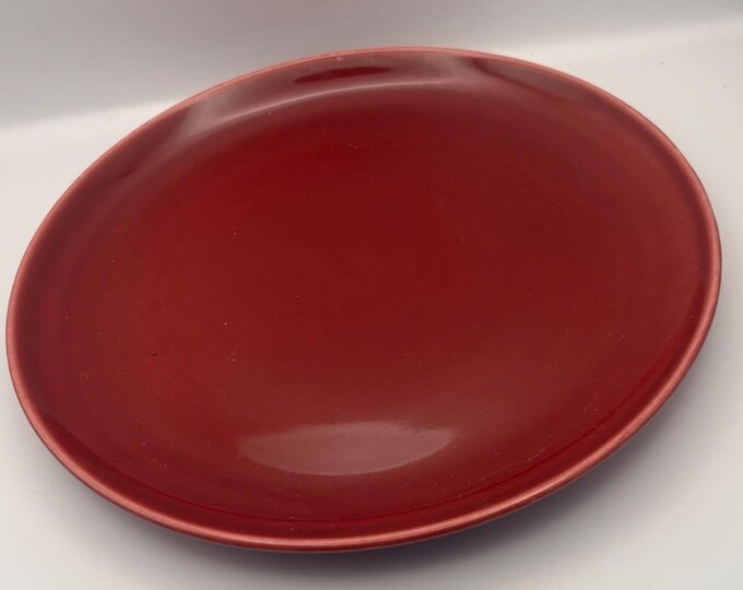 Vintage Ballerina Maroon Dinner Plate, 9 1/4" Made in the USA, Lover Antiques and Vintage